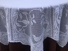 Load image into Gallery viewer, Mary Card "WILD CLEMATIS & CUCKOO" Crochet Lace and Linen Collectible Vintage Tablecloth Australian Giant Chart No. 16 (1926)