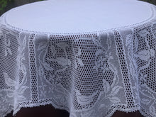 Load image into Gallery viewer, Mary Card "WILD CLEMATIS & CUCKOO" Crochet Lace and Linen Collectible Vintage Tablecloth Australian Giant Chart No. 16 (1926)