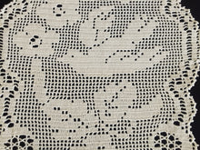 Load image into Gallery viewer, Mary Card Designed "Wild Rose & Pigeon" Chair Cover Set (1933) A Pair of Collectible Vintage Crochet Lace Arm Cover Doilies
