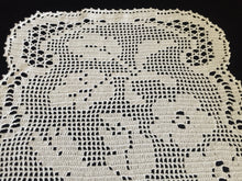 Load image into Gallery viewer, Mary Card Designed "Wild Rose & Pigeon" Chair Cover Set (1933) A Pair of Collectible Vintage Crochet Lace Arm Cover Doilies