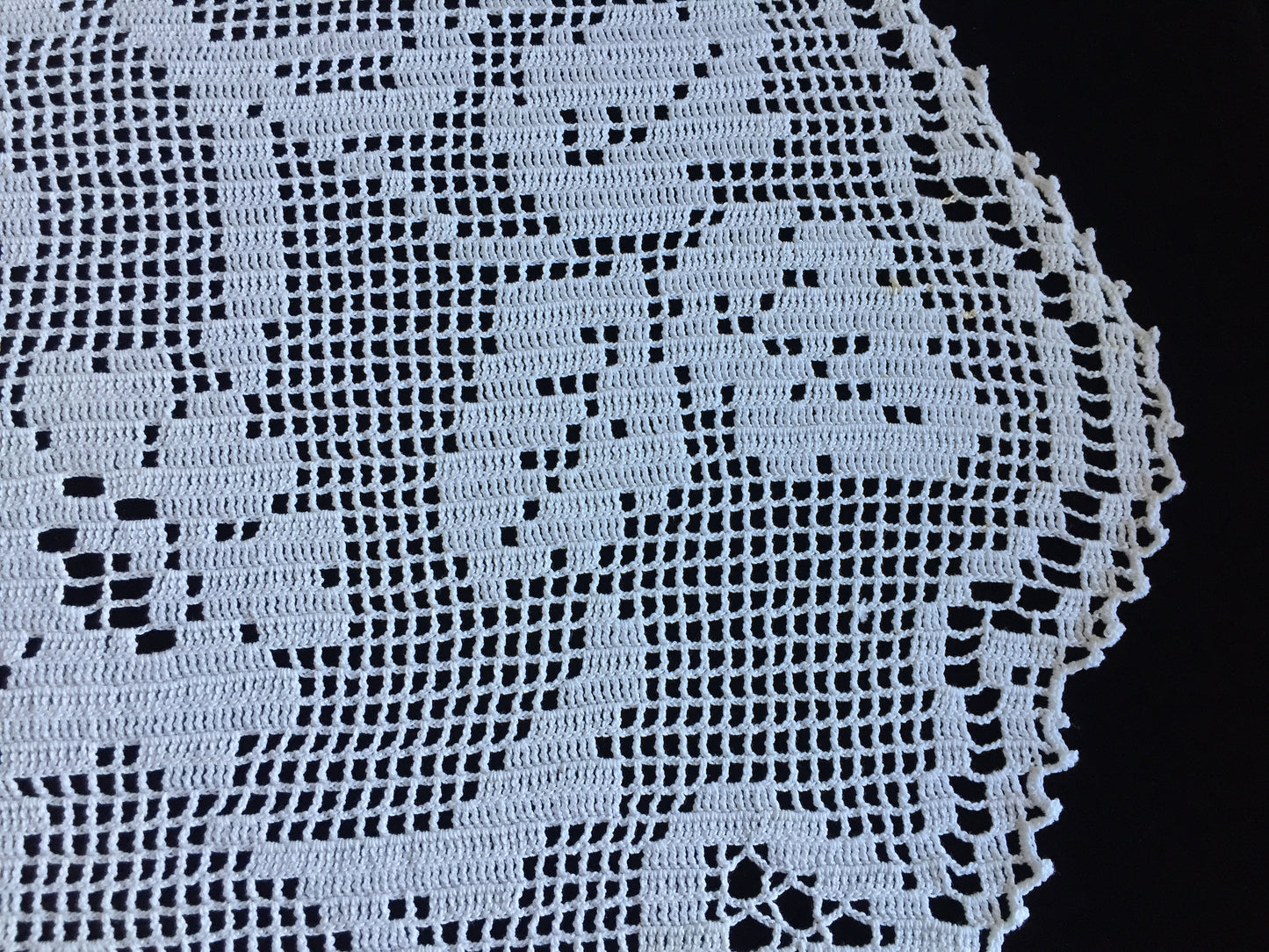 Mary Card Designed "Wild Rose & Pigeon" Chair Cover Doily (1933) Collectible Vintage Crochet Lace