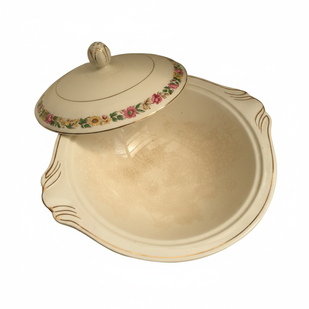 J & G Meakin Vintage Ceramic Vegetable Serving Bowl with Lid