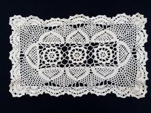 Load image into Gallery viewer, Crocheted Ivory Coloured Vintage Chunky Cotton Lace Doily, Tray Cloth or Placemat