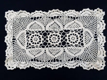 Load image into Gallery viewer, Crocheted Ivory Coloured Vintage Chunky Cotton Lace Doily, Tray Cloth or Placemat