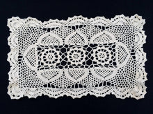 Load image into Gallery viewer, Crocheted Ivory Coloured Vintage Chunky Cotton Lace Doily, Tray Cloth or Placemat