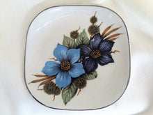 Load image into Gallery viewer, Wood & Sons Burslem, Small Square Ring/Pin/Soap Dish with Blue Flowers