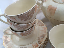 Load image into Gallery viewer, J & G Meakin Sunshine R 561073 Tea Set Complete with Teapot, Creamer, Sugar Bowl, Tea Cups, Saucers and Plate