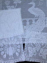 Load image into Gallery viewer, Antique White Lace Panels for Making the Mary Card Designed "Peacock and Grapevine" Bed Cover Chart No. 3