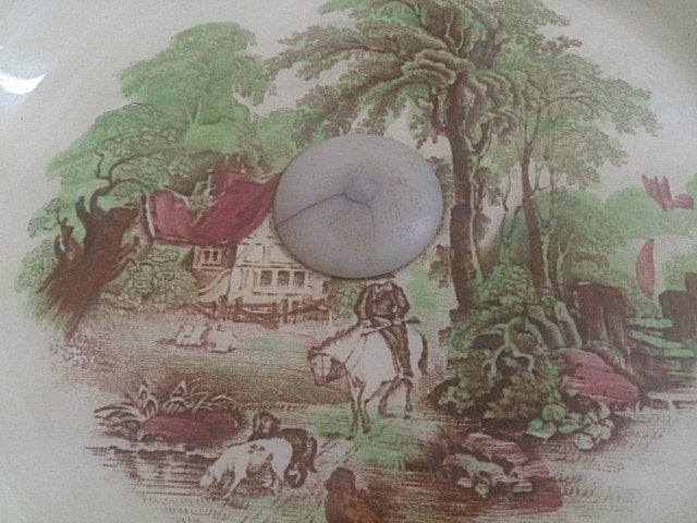 Royal Staffordshire Cake Stand Rural Scenes "The Biarritz" 1940s Vintage