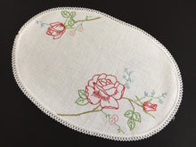 Load image into Gallery viewer, Australian Vintage Hand Embroidered Floral Table Centrepiece / Placemat Doily