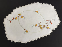 Load image into Gallery viewer, Australian Vintage Hand Embroidered Floral Table Centrepiece / Placemat Doily