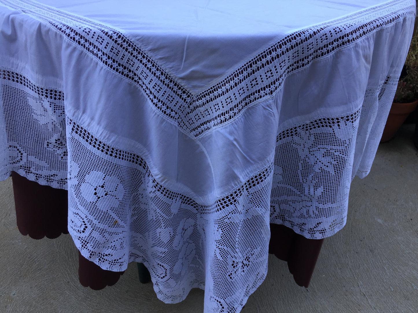 Mary Card "ANEMONE and Butterflies LACE" Crochet Lace and Linen Vintage Tablecloth English Chart No. 61 (1920s) Rare Collectible