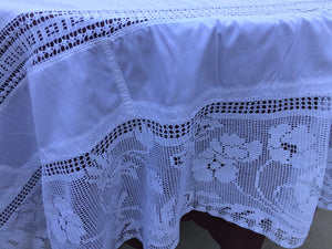 Mary Card "ANEMONE and Butterflies LACE" Crochet Lace and Linen Vintage Tablecloth English Chart No. 61 (1920s) Rare Collectible