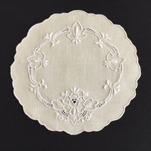 Load image into Gallery viewer, Vintage Hand Embroidered Cream/White Cotton Doily