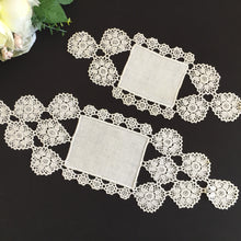 Load image into Gallery viewer, Ewardian Antique Linen &amp; Crochet Lace Sandwich Doily Pair