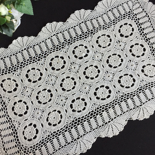 Small Vintage Crochet Lace Coffee Table Runner or Centrepiece