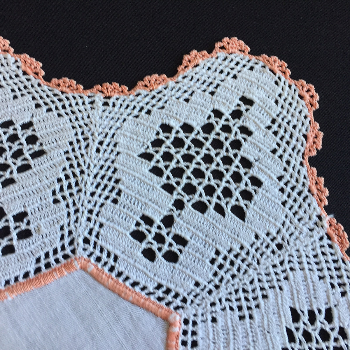Antique Australian Linen Centre Doily with Crochet Lace Border