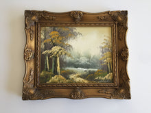 Load image into Gallery viewer, Ornate Gilded Picture Frame with Original Oil Painting: Wilderness Landscape