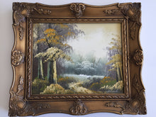Load image into Gallery viewer, Ornate Gilded Picture Frame with Original Oil Painting: Wilderness Landscape