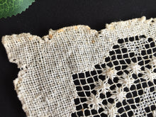 Load image into Gallery viewer, Edwardian Vintage MONDANO Filet Lace Beige Cotton Rectangular Placemat Doily