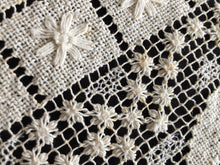 Load image into Gallery viewer, Edwardian Vintage MONDANO Filet Lace Beige Cotton Rectangular Placemat Doily