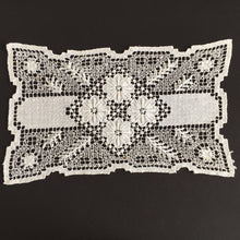 Load image into Gallery viewer, Vintage MONDANO Filet Lace White Cotton Rectangular Placemat