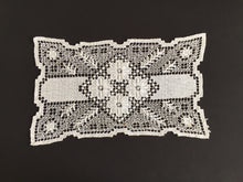 Load image into Gallery viewer, Vintage MONDANO Filet Lace White Cotton Rectangular Placemat