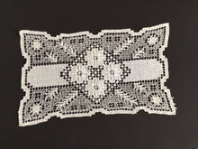 Load image into Gallery viewer, Vintage MONDANO Filet Lace White Cotton Rectangular Placemat