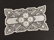 Load image into Gallery viewer, Vintage MONDANO Filet Lace White Cotton Rectangular Placemat