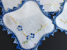 Load image into Gallery viewer, Australian Vintage Hand Embroidered Floral Duchess / Dressing Table Doily Set (3 Piece)
