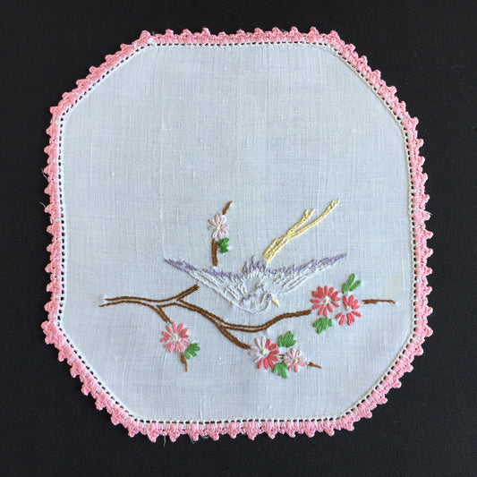 Australian Vintage Hand Embroidered Linen Doily