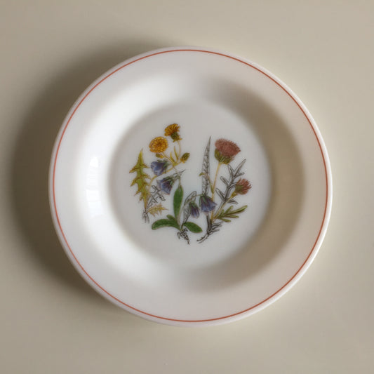 Arcopal France 1970s Vintage Opaline Side Plate, Wildflower Pattern