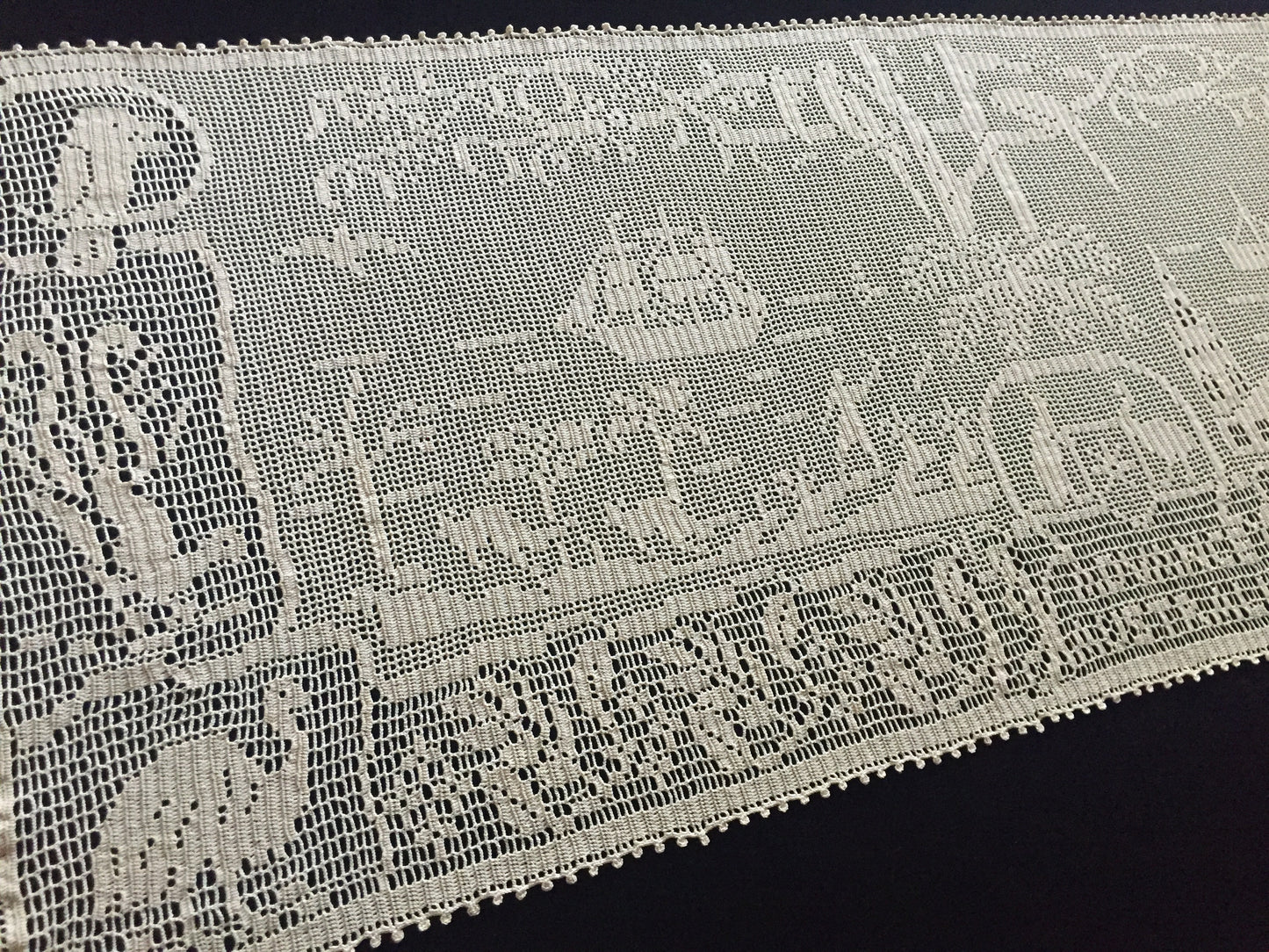 Mary Card Designed 1934 Australian Souvenir of the Centenary Table Runner/Sideboard Cloth