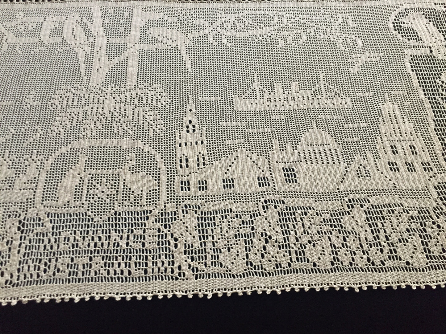 Mary Card Designed 1934 Australian Souvenir of the Centenary Table Runner/Sideboard Cloth