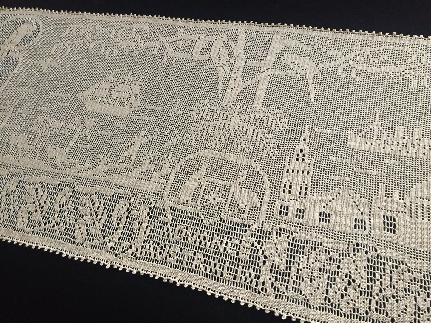 Mary Card Designed 1934 Australian Souvenir of the Centenary Table Runner/Sideboard Cloth