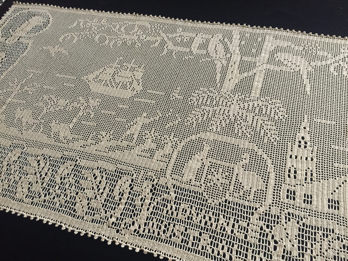 Mary Card Designed 1934 Australian Souvenir of the Centenary Table Runner/Sideboard Cloth