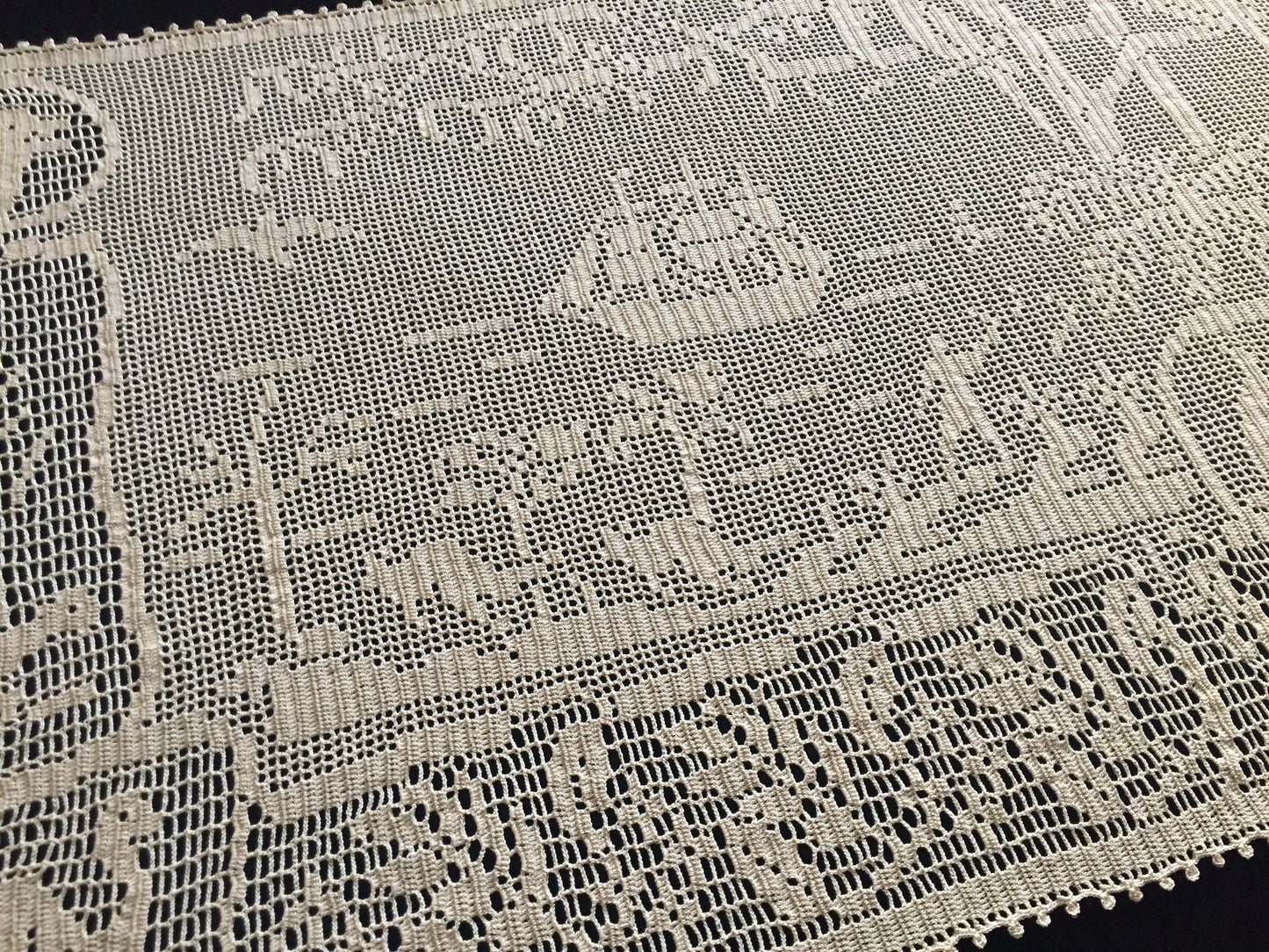 Mary Card Designed 1934 Australian Souvenir of the Centenary Table Runner/Sideboard Cloth