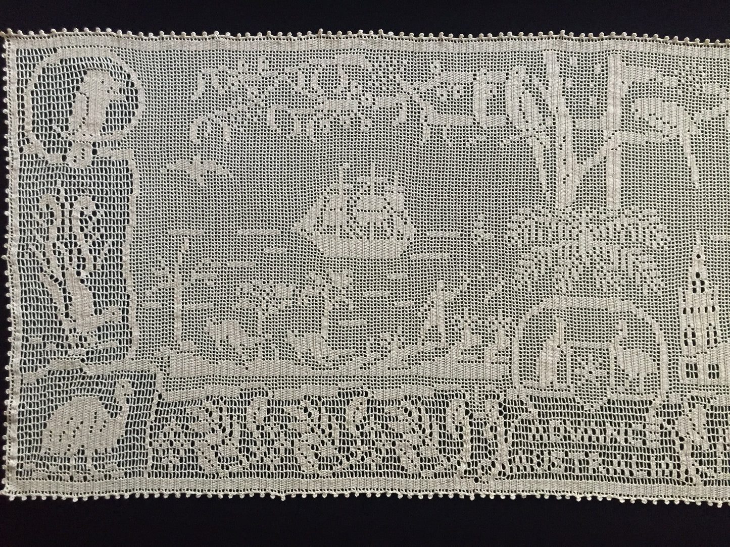 Mary Card Designed 1934 Australian Souvenir of the Centenary Table Runner/Sideboard Cloth