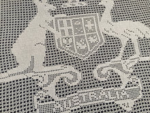 Load image into Gallery viewer, Rare 1910s Mary Card Filet Crochet Lace Panel: Australian Coat of Arms