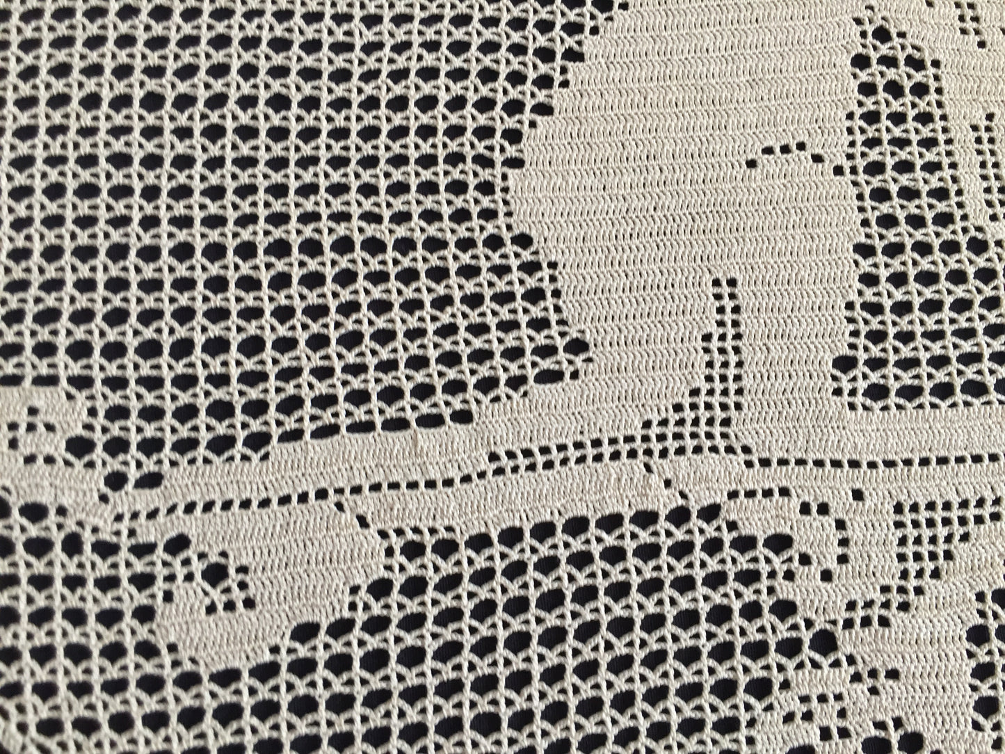 Rare 1910s Mary Card Filet Crochet Lace Panel: Australian Coat of Arms