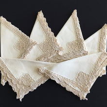 Load image into Gallery viewer, French Handcrafted Beige Vintage Reusable Napkins