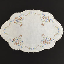 Load image into Gallery viewer, Australian Vintage Hand Embroidered Floral Table Centrepiece / Placemat Doily