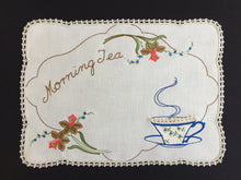 Load image into Gallery viewer, Australian Vintage Hand Embroidered Floral Table Centrepiece / Placemat Doily