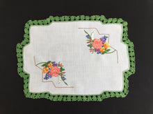 Load image into Gallery viewer, Australian Vintage Hand Embroidered Floral Table Centrepiece / Placemat Doily