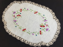Load image into Gallery viewer, Australian Vintage Hand Embroidered Floral Table Centrepiece / Placemat Doily