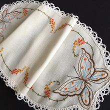 Load image into Gallery viewer, Australian Vintage Hand Embroidered Table Runner | Butterfly | Windmill Design