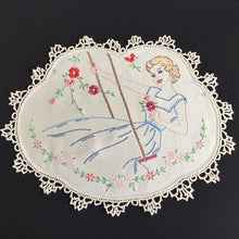 Load image into Gallery viewer, Australian Vintage Hand Embroidered Floral Table Centrepiece | Placemat Doily