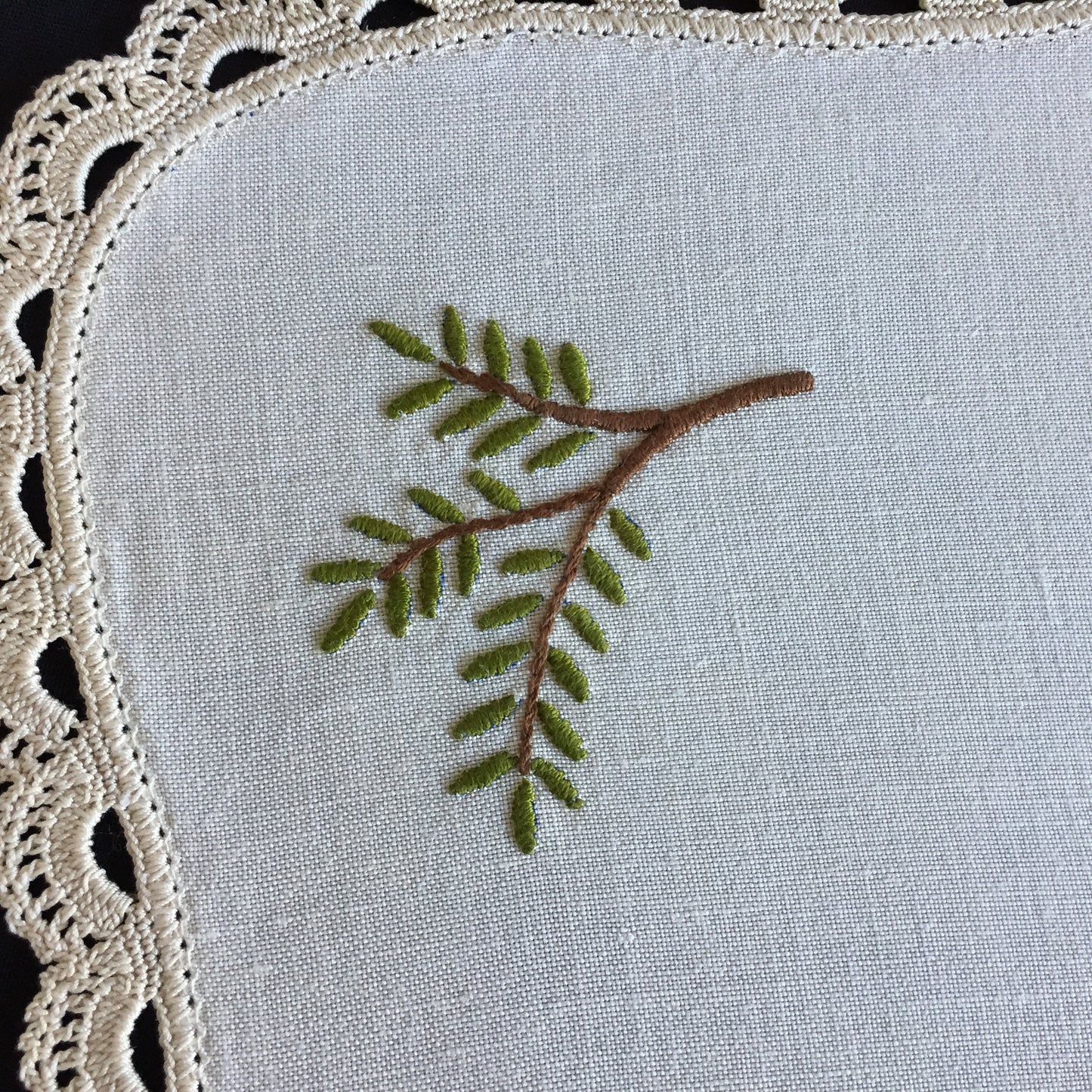 Australian Vintage Hand Embroidered Table Centrepiece with Parrot Design