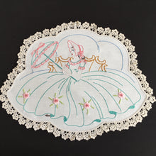 Load image into Gallery viewer, Australian Vintage Hand Embroidered Floral Table Centrepiece | Placemat Doily