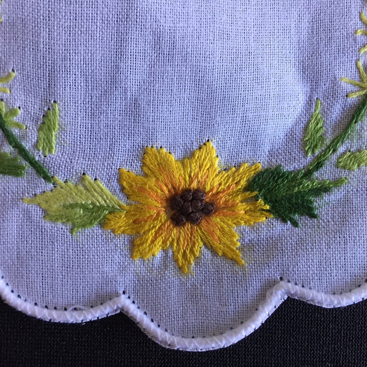 Unused Vintage Set of 6 Hand Embroidered Cotton Drink Coaster Doilies 10cm | 4"